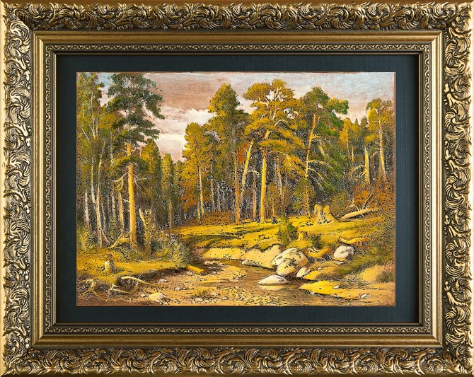 Гравюра на металле «Мачтовый лес в Вятской губернии»