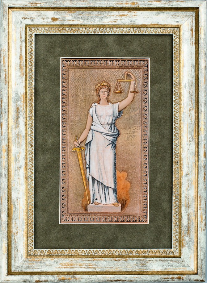 Гравюра на металле «Богиня Фемида»