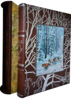 Русская охота. Лаковая миниатюра с изображением животных.