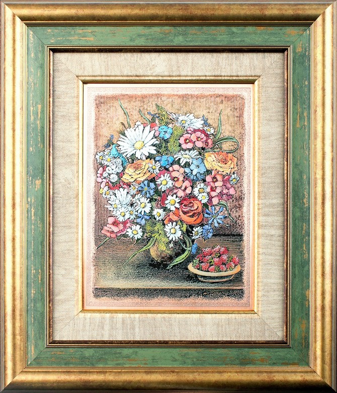 Гравюра на металле «Цветы и ягоды»