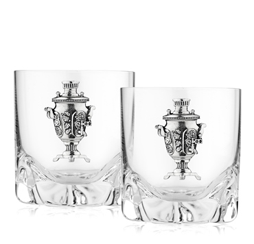 Подарочный набор из 2-х стаканов «Самовары»
