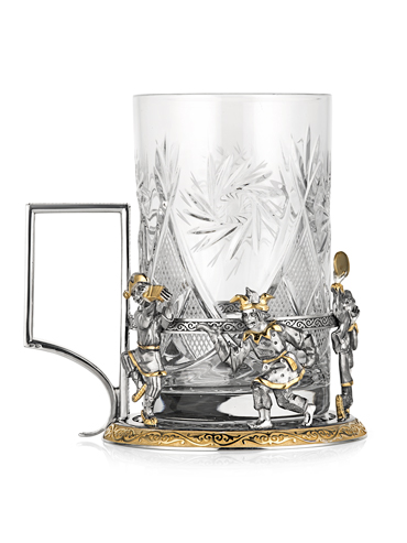 Подстаканник со стаканом  «Скоморохи»