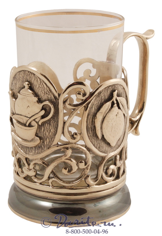 Подстаканник из латуни «Чаепитие с лимоном»