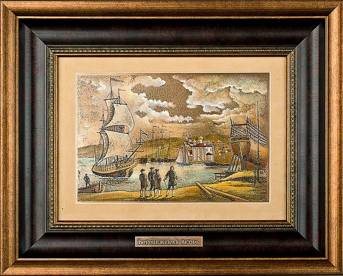 Гравюра на металле «История Российского флота»