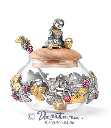 Сахарница с ложкой «Земляника»