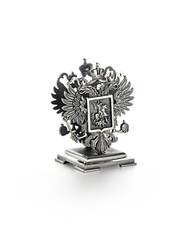Серебряная подставка для визиток ''Держава