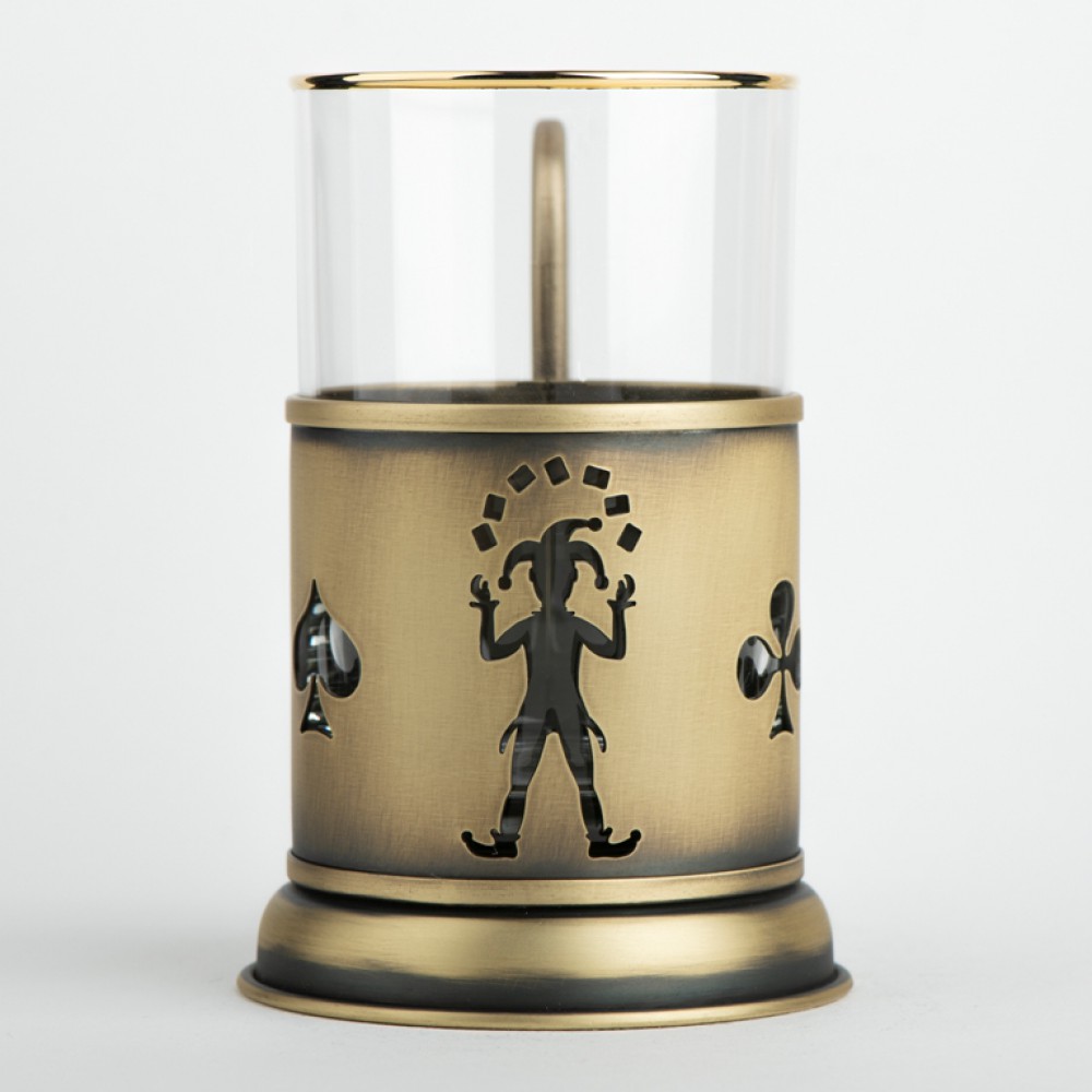 Подстаканник из латуни «Игральные карты»