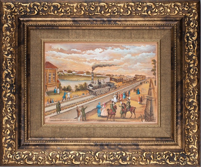 Гравюра на металле «Царскосельская железная дорога»