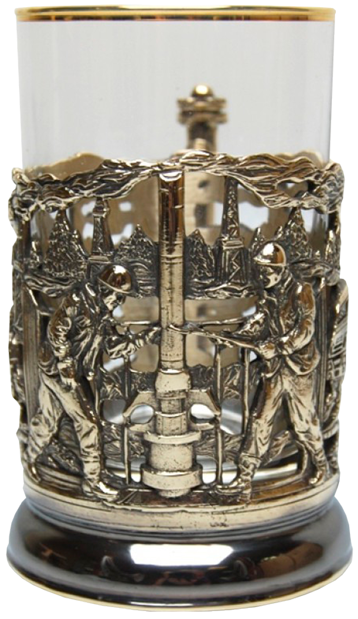 Подстаканник из латуни «Нефтедобыча»