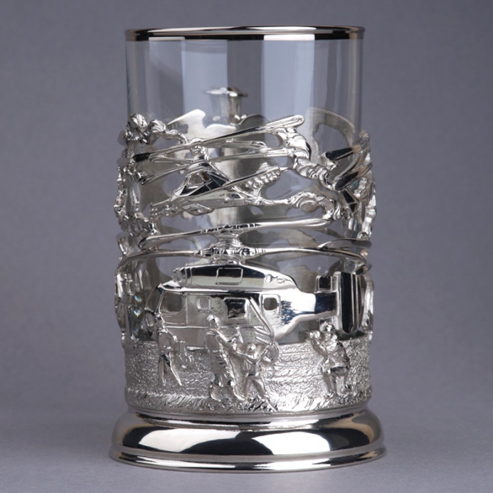 Подстаканник из латуни с никелированием «Вертолеты»