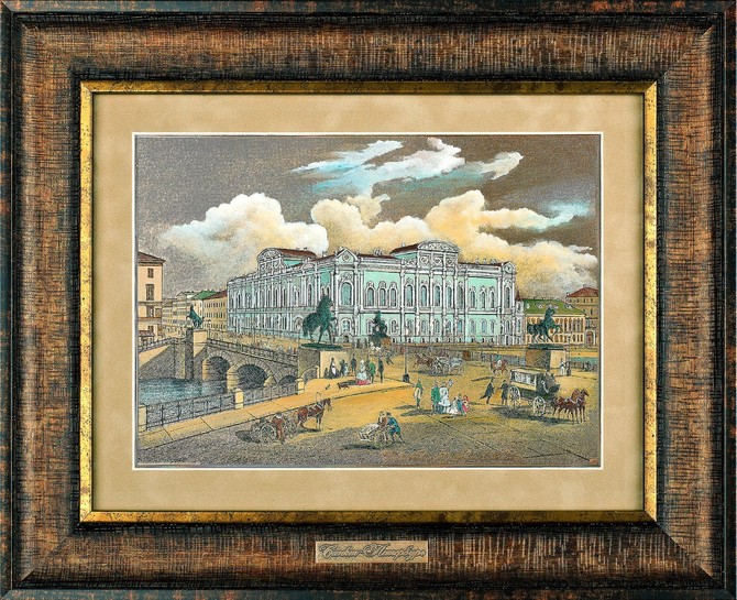 Гравюра на металле «Аничков мост»