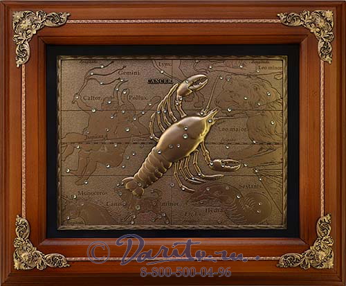 Деревянная ключница «Рак»