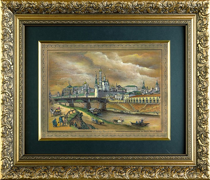 Гравюра на металле «Общий вид Кремля. Москва 1846»