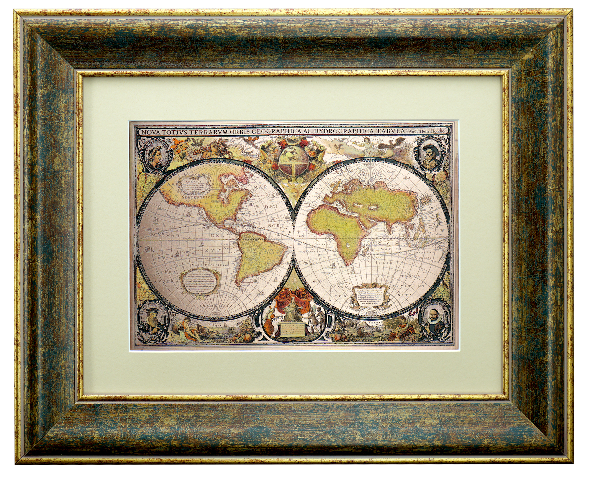 Гравюра на металле «Карта мира»