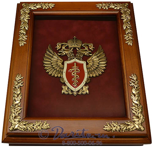 Деревянная ключница «Эмблема Федеральной службы РФ по контролю за оборотом наркотиков»