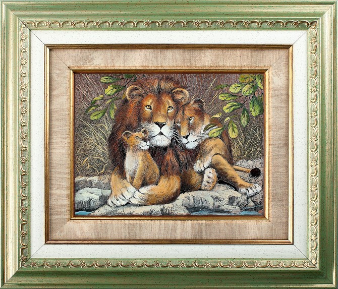 Гравюра на металле «Львы»