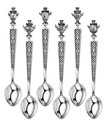 Набор серебряных ложек «Парад самоваров»
