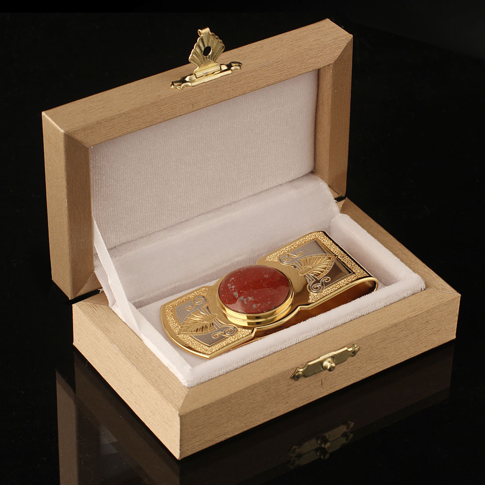 Подарочный «Зажим для денег с яшмой»