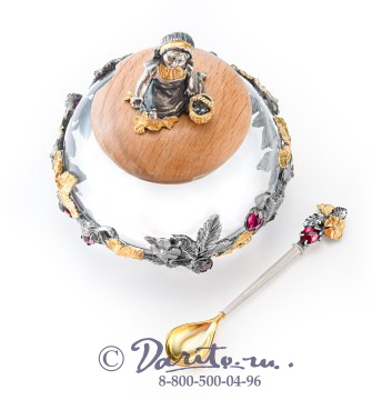 Сахарница с ложкой «Земляника»