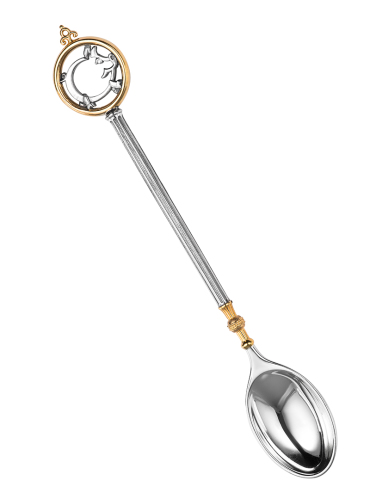 Чайная ложка из серебра 925 пробы «Свинья»