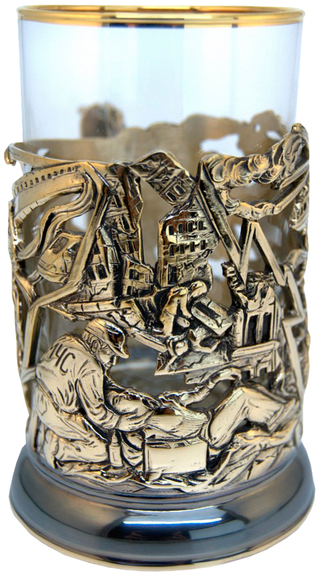 Подстаканник из латуни «МЧС»