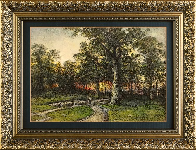 Гравюра на металле «Лес вечером»