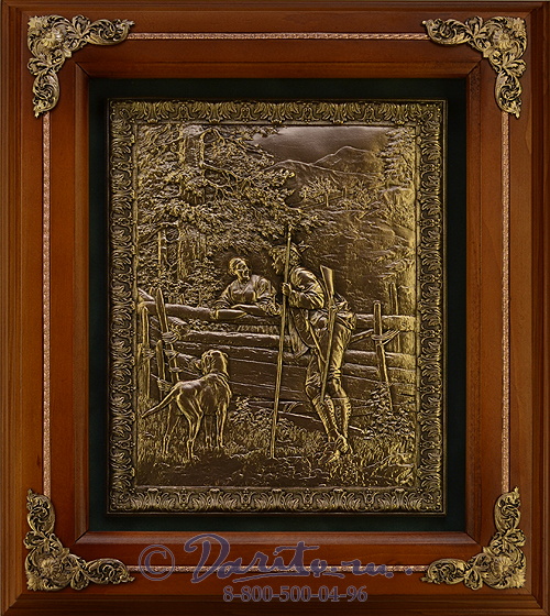 Деревянная ключница «Охотник с собакой»