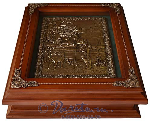 Деревянная ключница «Охотник с собакой»