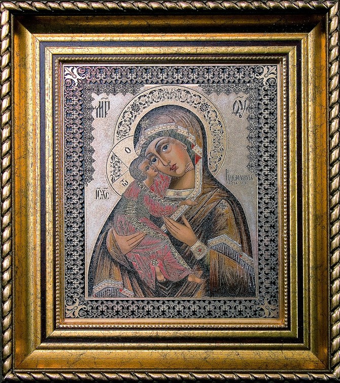 Гравюра на металле «Владимирская икона Божией Матери»