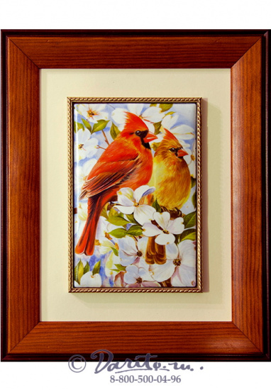 Панно подарочное «Весенние Кардиналы»