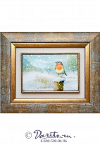 Панно подарочное «Зарянка в начале зимы»