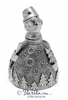 Серебряный колокольчик «Снеговик»