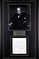 Панно с подлинным автографом У. Черчилля 