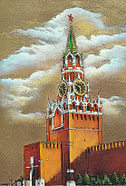Гравюра на металле «Спасская башня Кремля»