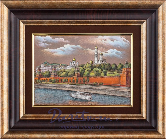 Гравюра на металле «Вид на набережную. Москва»