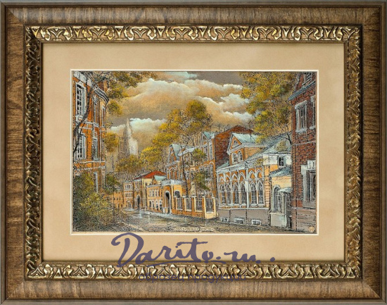 Гравюра на металле «Московская улочка»