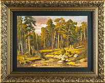 Гравюра на металле «Мачтовый лес в Вятской губернии»