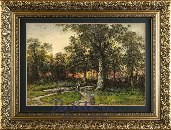 Гравюра на металле «Лес вечером»