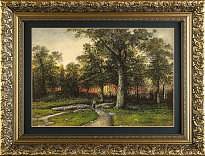 Гравюра на металле «Лес вечером»