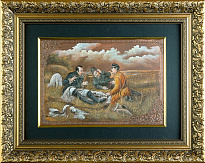 Гравюра на металле «Охотники на привале»