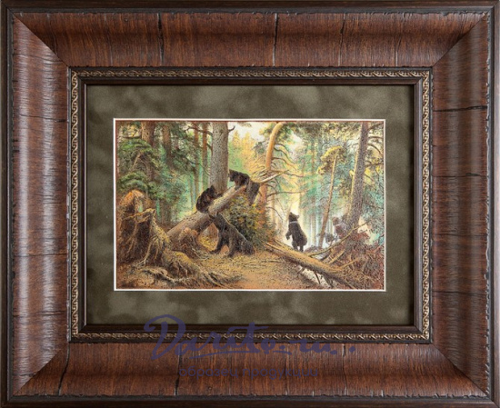 Гравюра на металле «Медведи в сосновом бору»