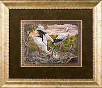 Гравюра на металле «Аисты»