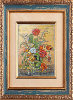 Гравюра на металле «Букет цветов»