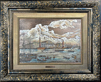 Гравюра на металле «Стрелка Васильевского острова. 19 век»