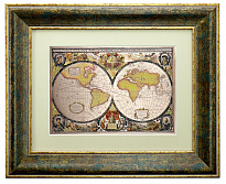 Гравюра на металле «Карта мира»