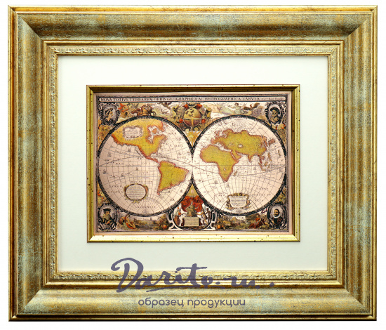 Гравюра на металле «Карта мира»