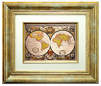 Гравюра на металле «Карта мира»