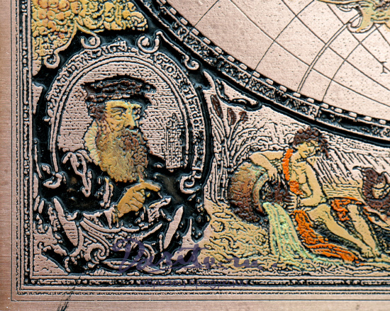 Гравюра на металле «Карта мира»