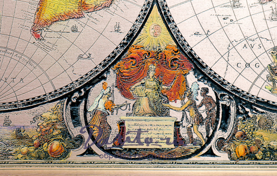 Гравюра на металле «Карта мира»