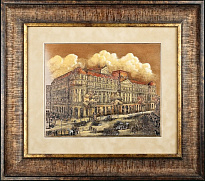 Гравюра на металле «Банк Сосьете Женераль. Париж. 19 век»